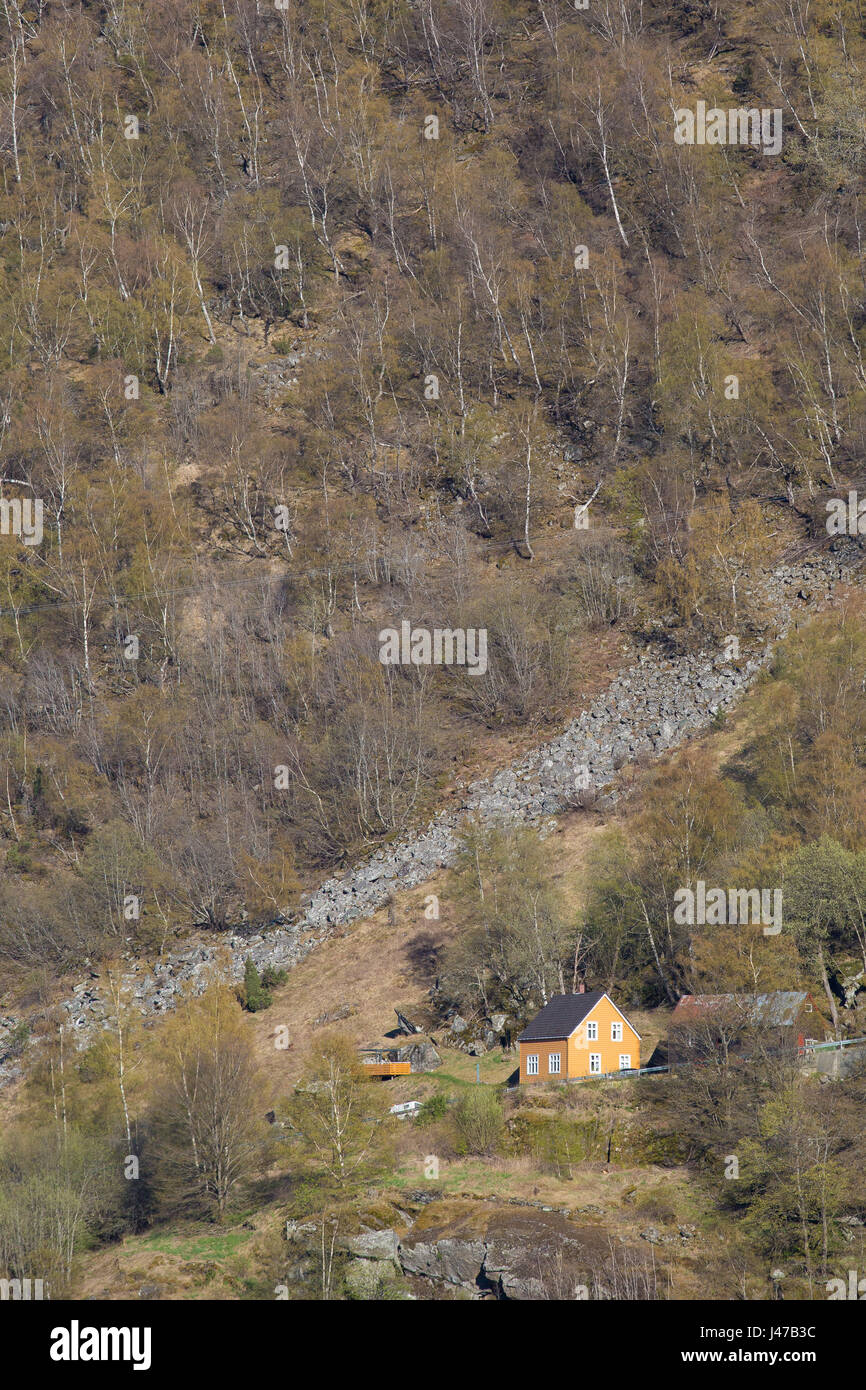 A home situated in the Norwegian Fjords as viewed from the P&O cruise