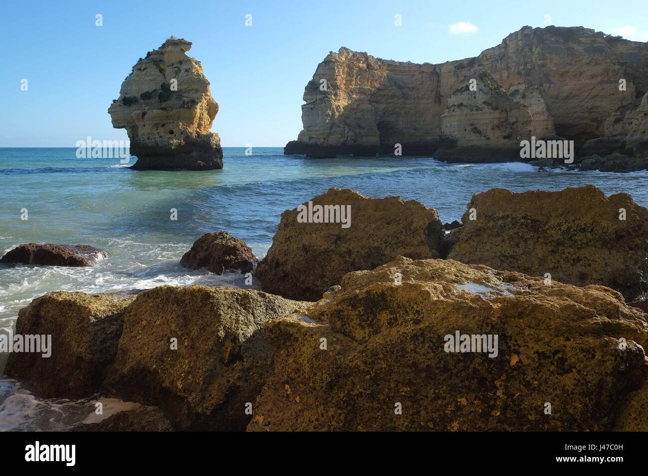 Marinha Beach With Its Beautiful Cliffs Scenery In Lagoa Algarve marinha-beach-with-its-beautiful-cliffs-scenery-in-lagoa-algarve