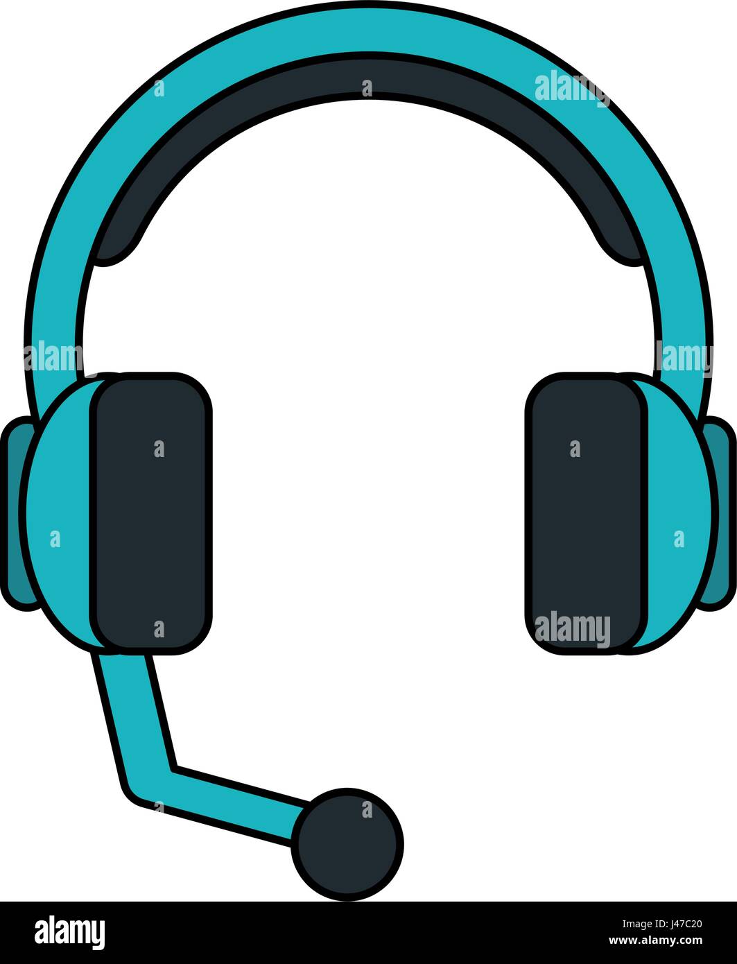 color image cartoon headphones with microphone Stock Vector Image & Art