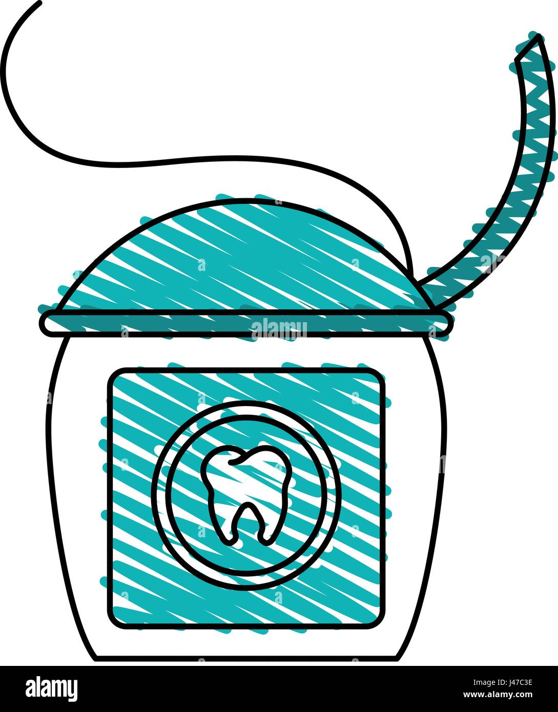 color crayon stripe cartoon dental floss for oral health Stock Vector ...