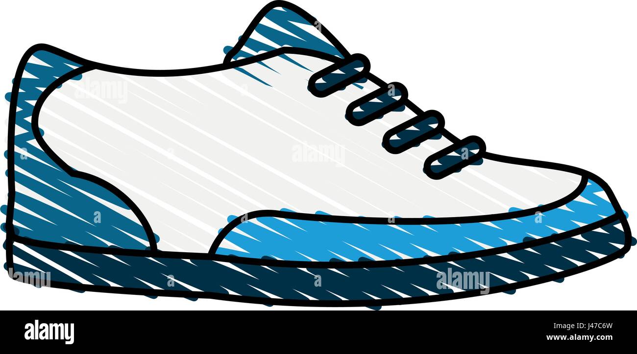 color crayon stripe cartoon golf shoes port equipment Stock Vector