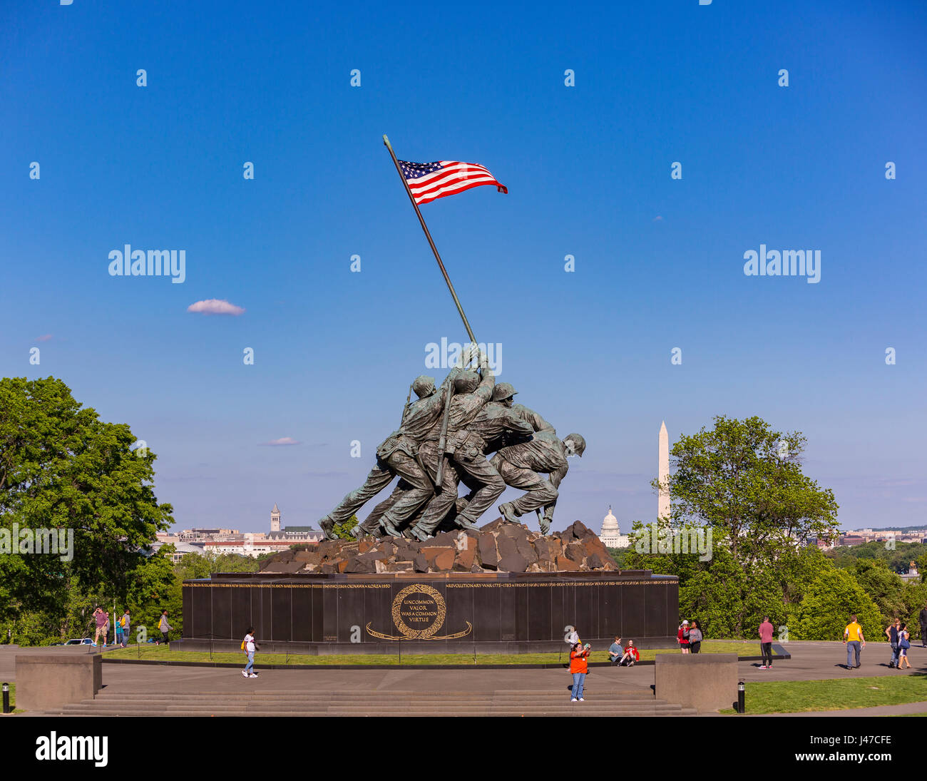 ARLINGTON, VIRGINIA, USA - United States Marine Corps War Memorial, statue of Iwo Jima, in Rosslyn. Stock Photo