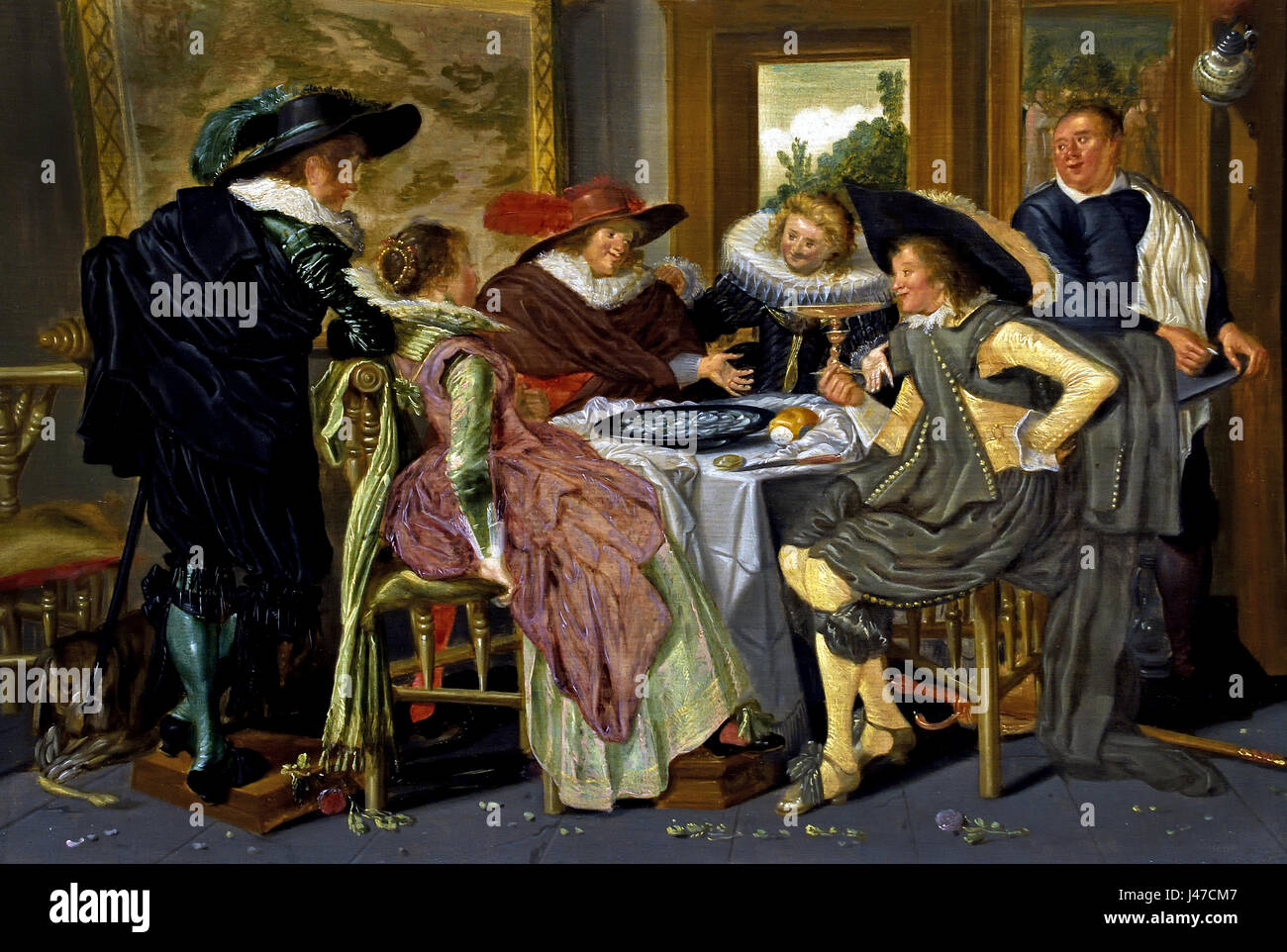 A Party at the Table 1626 Dirck Hals ( 1591 – 1656 ) Haarlem Dutch The Netherlands Stock Photo