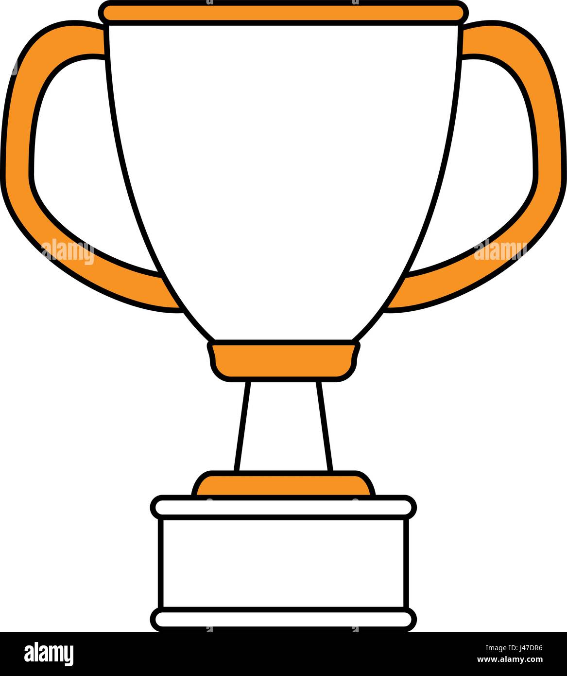 color silhouette cartoon cup trophy with double handles Stock Vector
