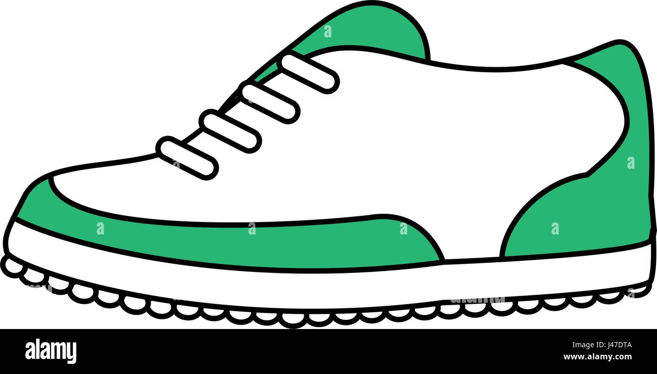 color silhouette cartoon golf shoes port equipment Stock Vector Image