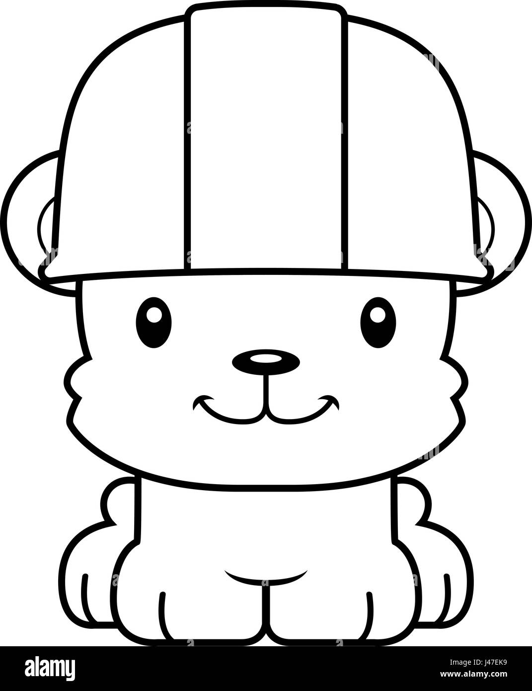 A cartoon construction worker bear smiling. Stock Vector