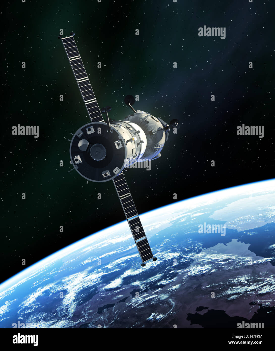 Russian Spacecraft In Outer Space Stock Photo - Alamy