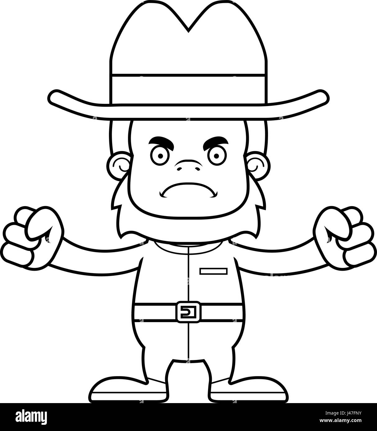 A cartoon cowboy sasquatch looking angry Stock Vector Image & Art - Alamy