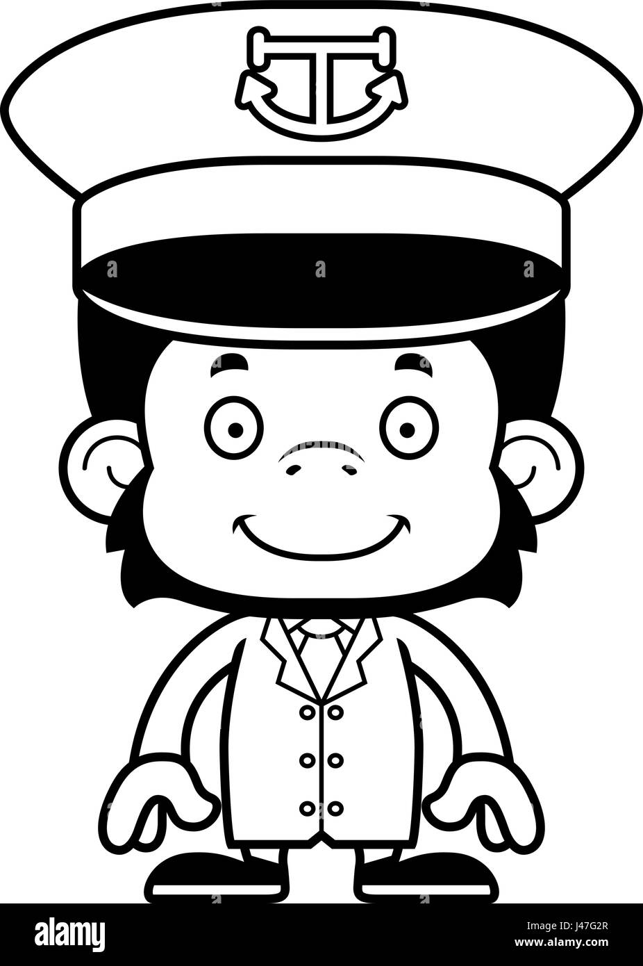 A cartoon boat captain chimpanzee smiling Stock Vector Image & Art - Alamy