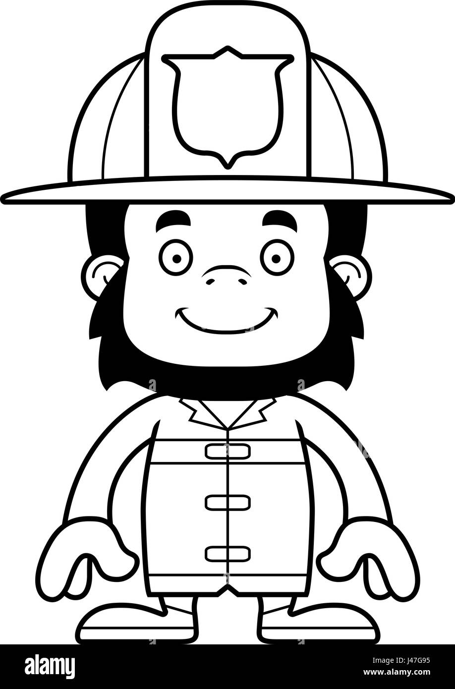 A cartoon firefighter gorilla smiling Stock Vector Image & Art - Alamy