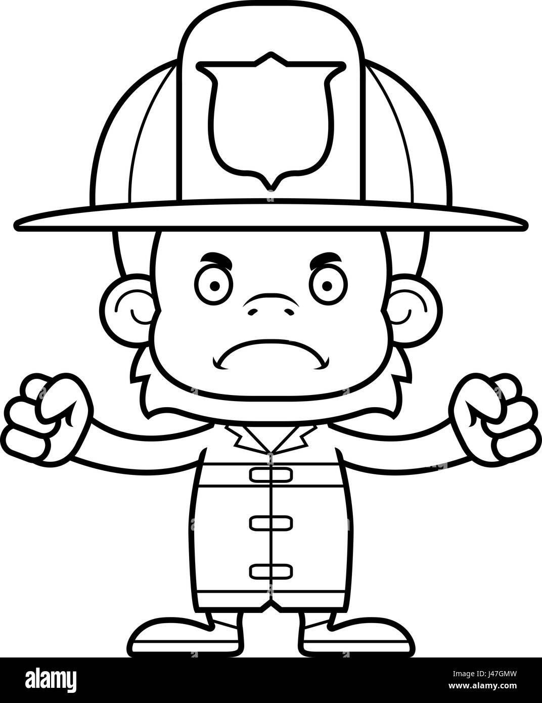 A cartoon firefighter orangutan looking angry Stock Vector Image & Art ...
