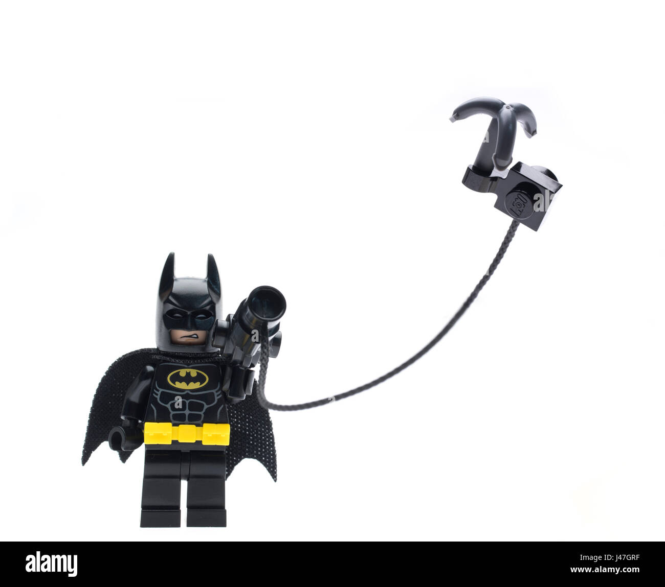 Lego Batman Movie minifigure with grapling hook Stock Photo - Alamy