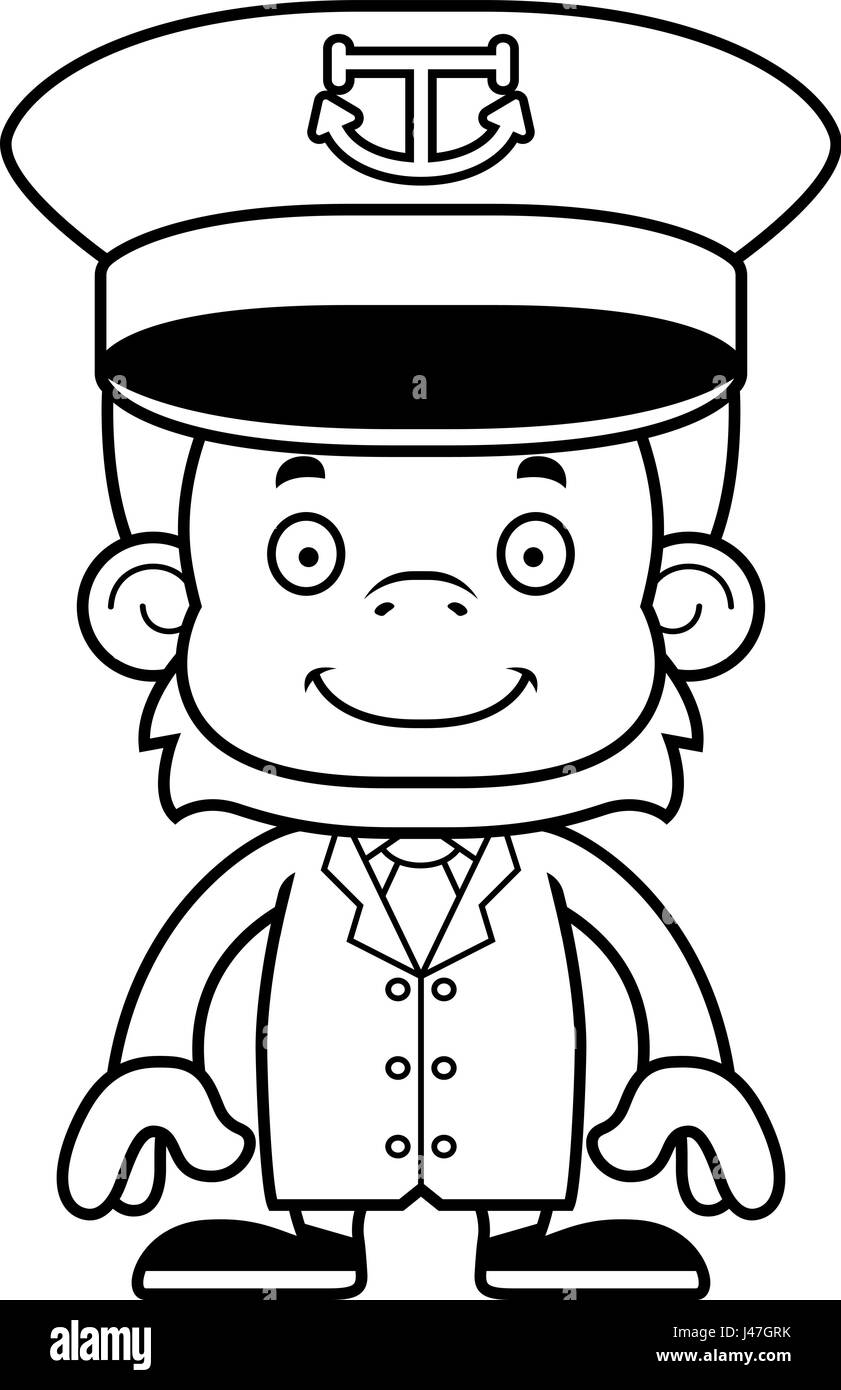 A cartoon boat captain orangutan smiling Stock Vector Image & Art - Alamy