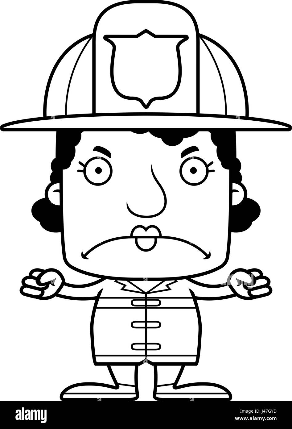 A cartoon firefighter woman looking angry Stock Vector Image & Art - Alamy