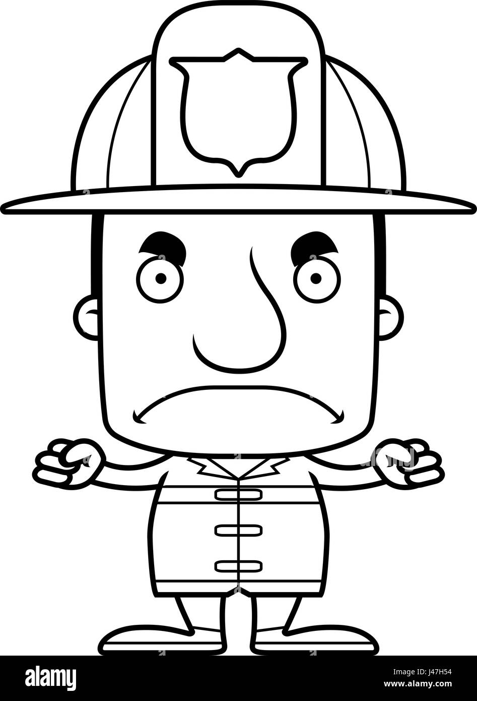 A cartoon firefighter man looking angry Stock Vector Image & Art - Alamy