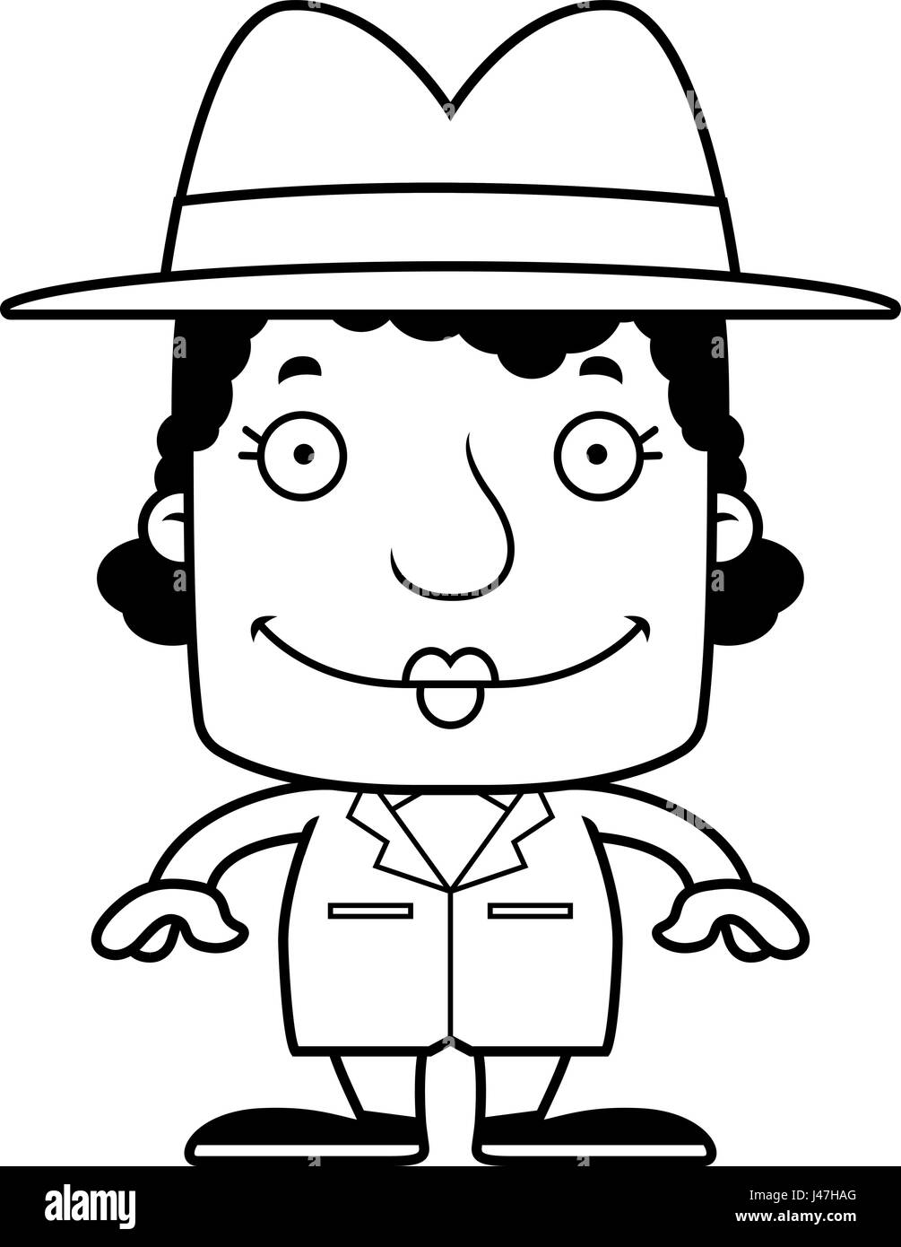 A cartoon detective woman smiling Stock Vector Image & Art Alamy