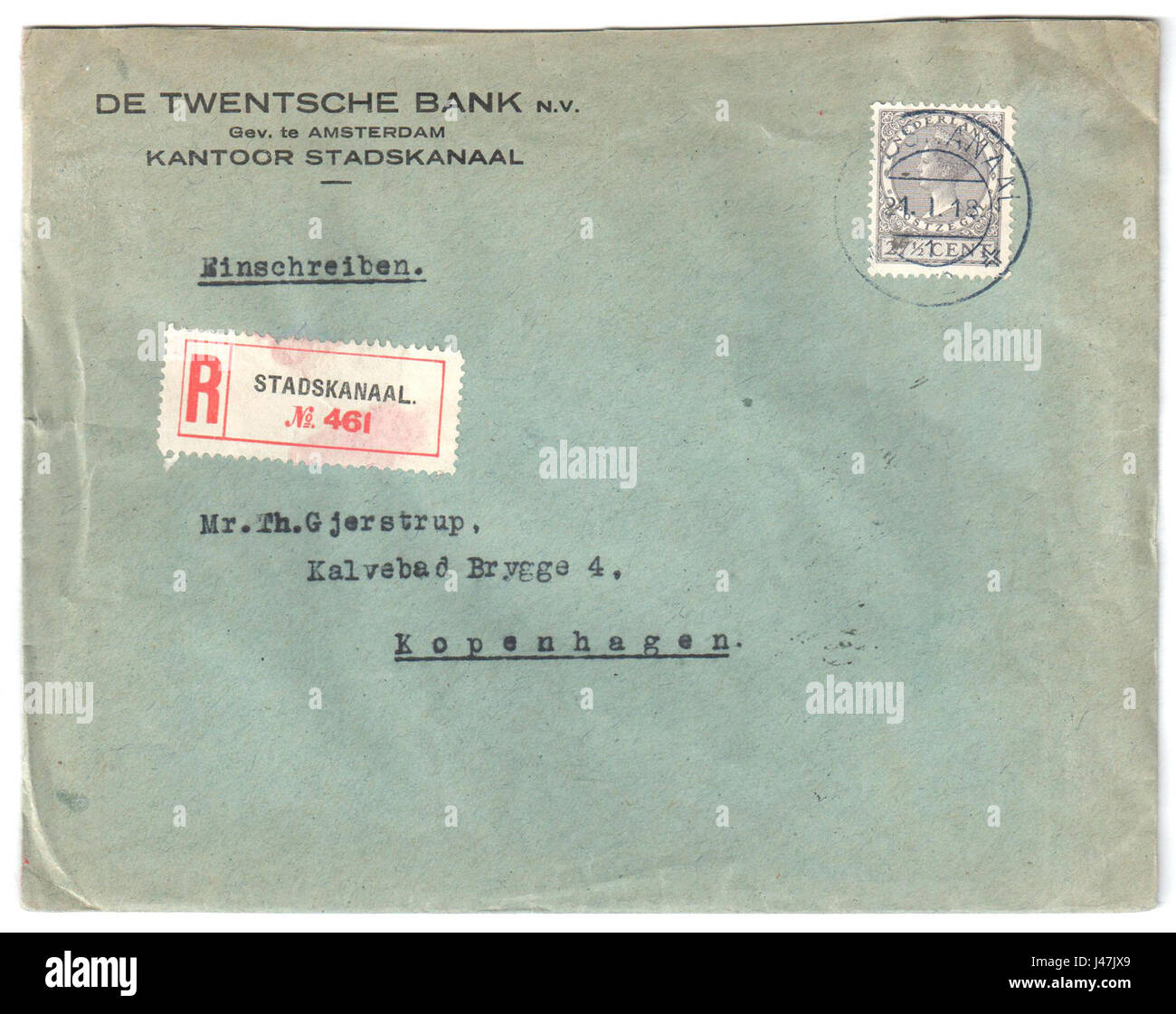 Netherlands 1932 1 21 money letter NVPH 193 SF Stock Photo