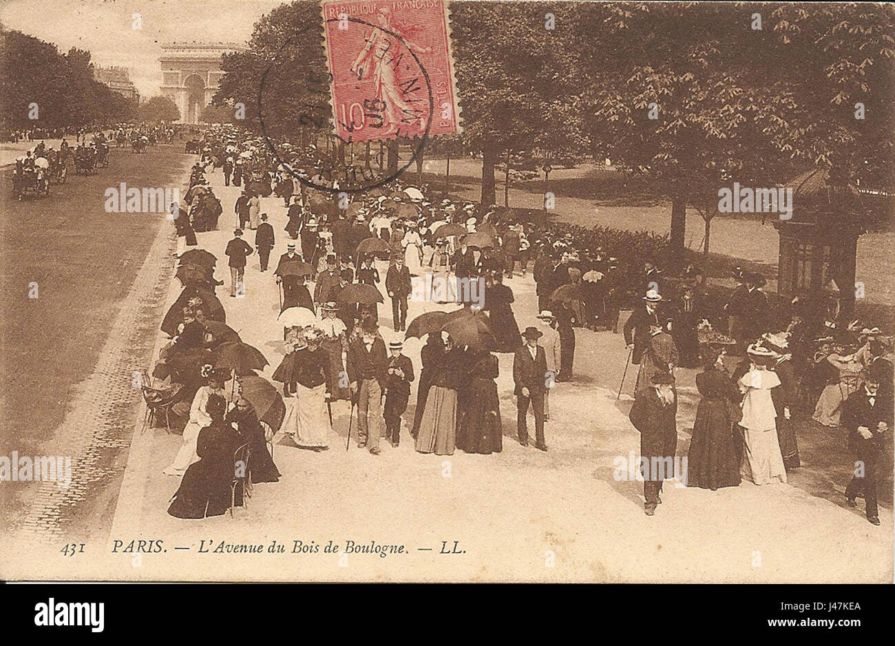 Paris L'Avenue du Bois de Boulogne LL 431 Stock Photo