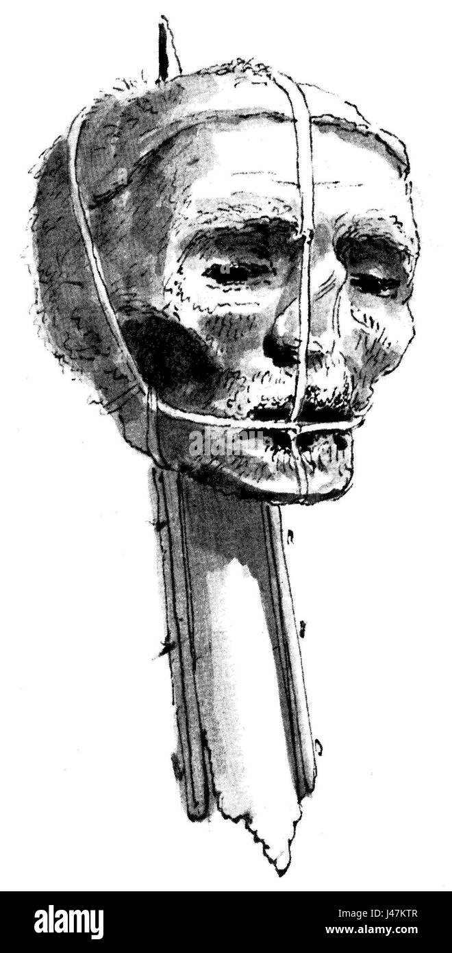Oliver Cromwell's head, late 1700s Stock Photo