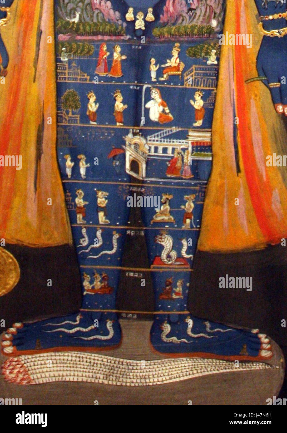 Patala refers to a concept in Hindu mythology, describing a mythical realm located beneath the earth, inhabited by powerful beings and serpents in ancient texts. Stock Photo