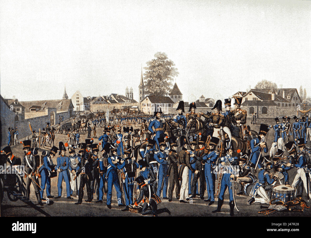 Militaer Kanton Zuerich 1820 Stock Photo