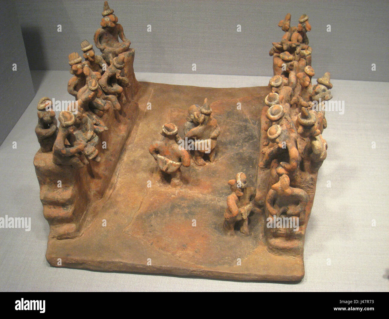 Model of Ball Game Scene, Mexico, State of Nayarit, 200 BC   500 AD, ceramic, Pre Columbian collection, Worcester Art Museum   IMG 7667 Stock Photo