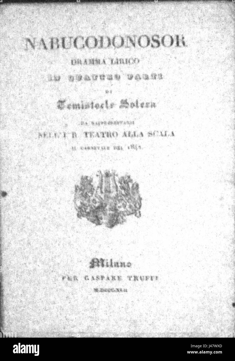 Nabucco (libretto, 1842) Stock Photo