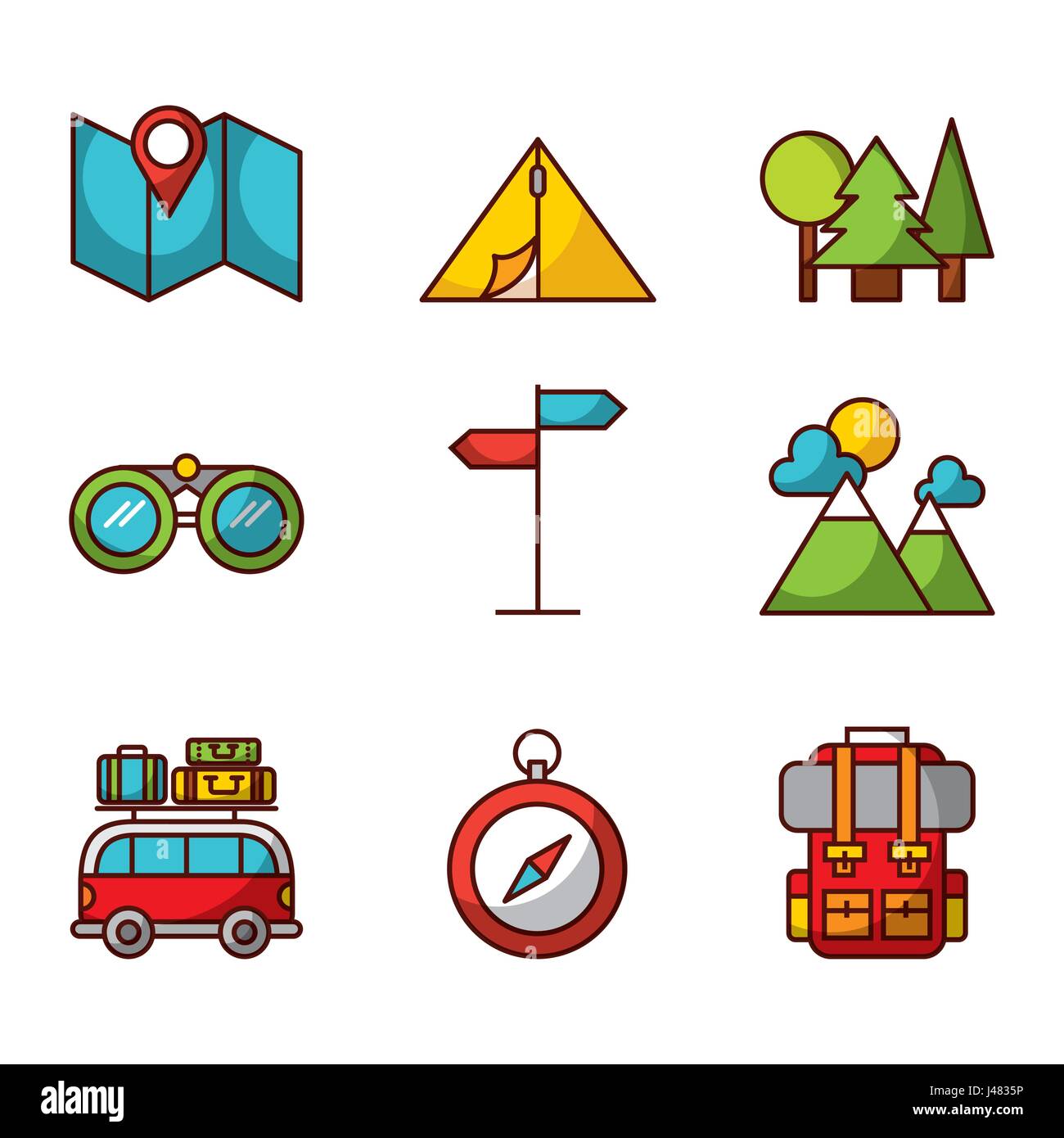 camping related icons image Stock Vector Image & Art - Alamy