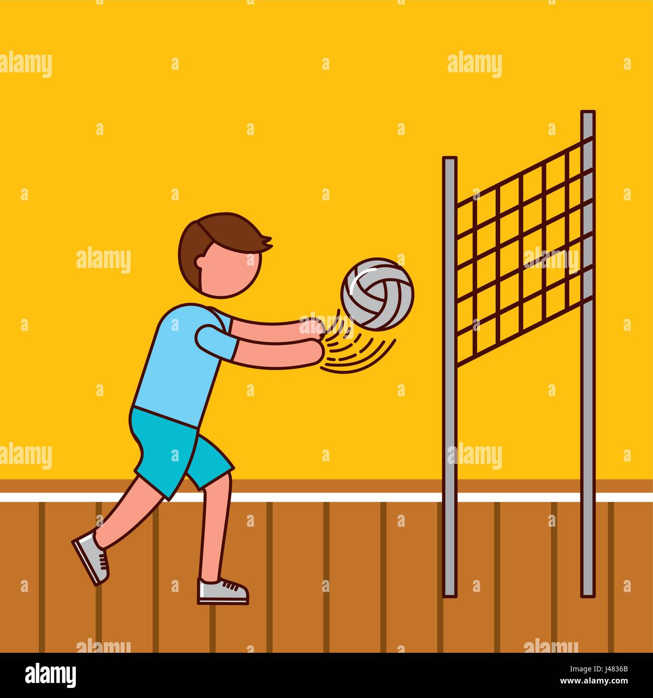 Volleyball gym ball net Stock Vector Images Alamy