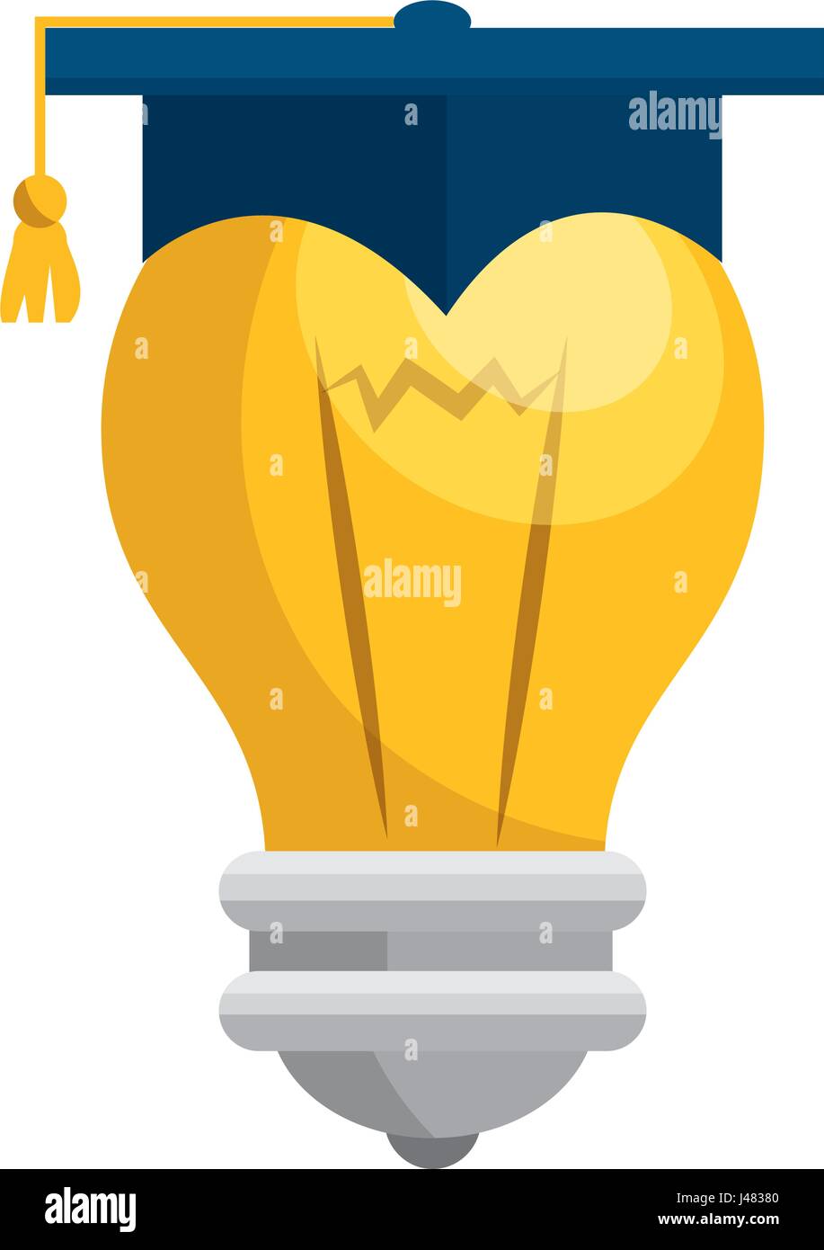 Graduation Bulbe bulb with graduation cap Stock Vector Image & Art - Alamy