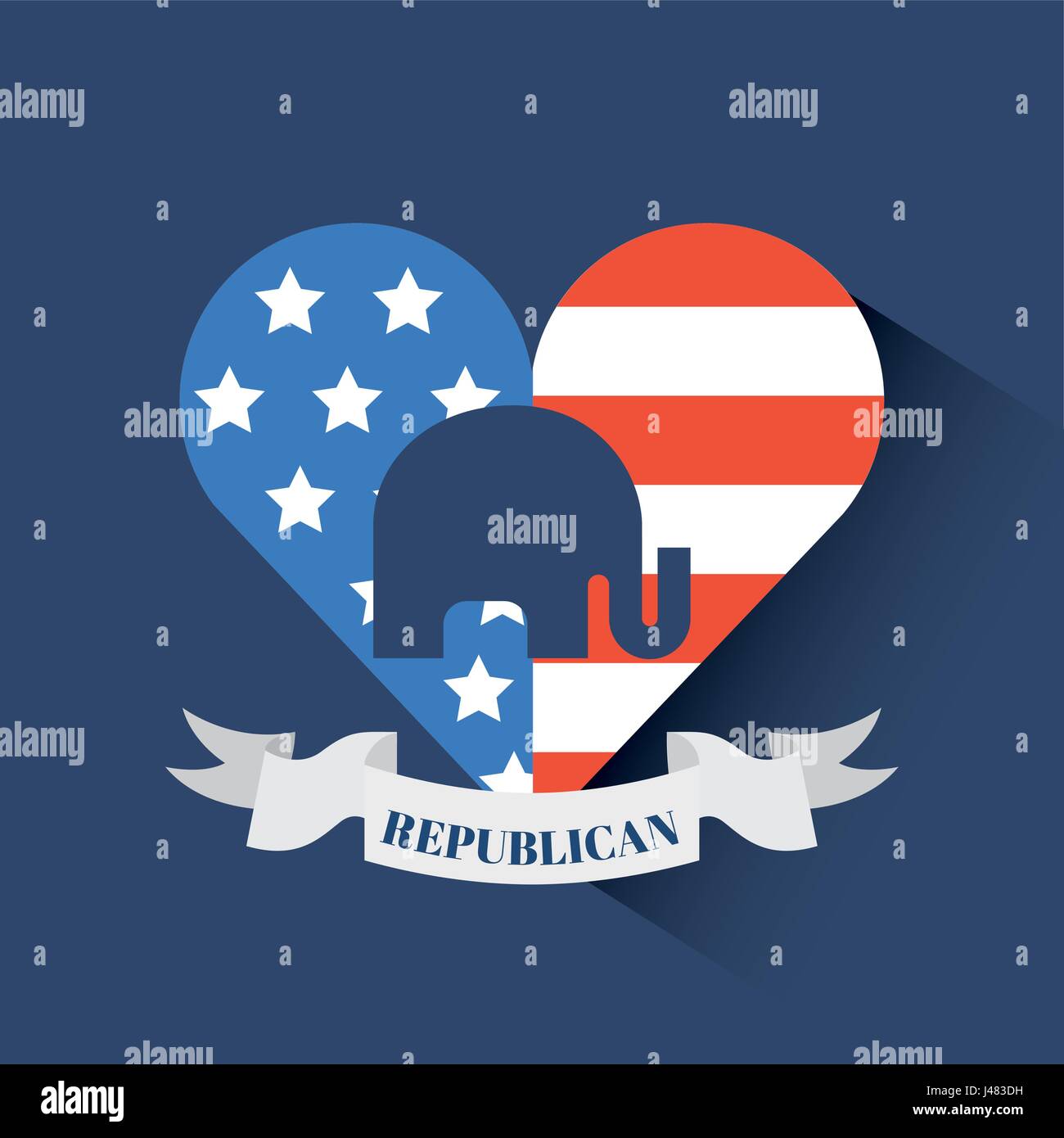 republican party emblem image  Stock Vector