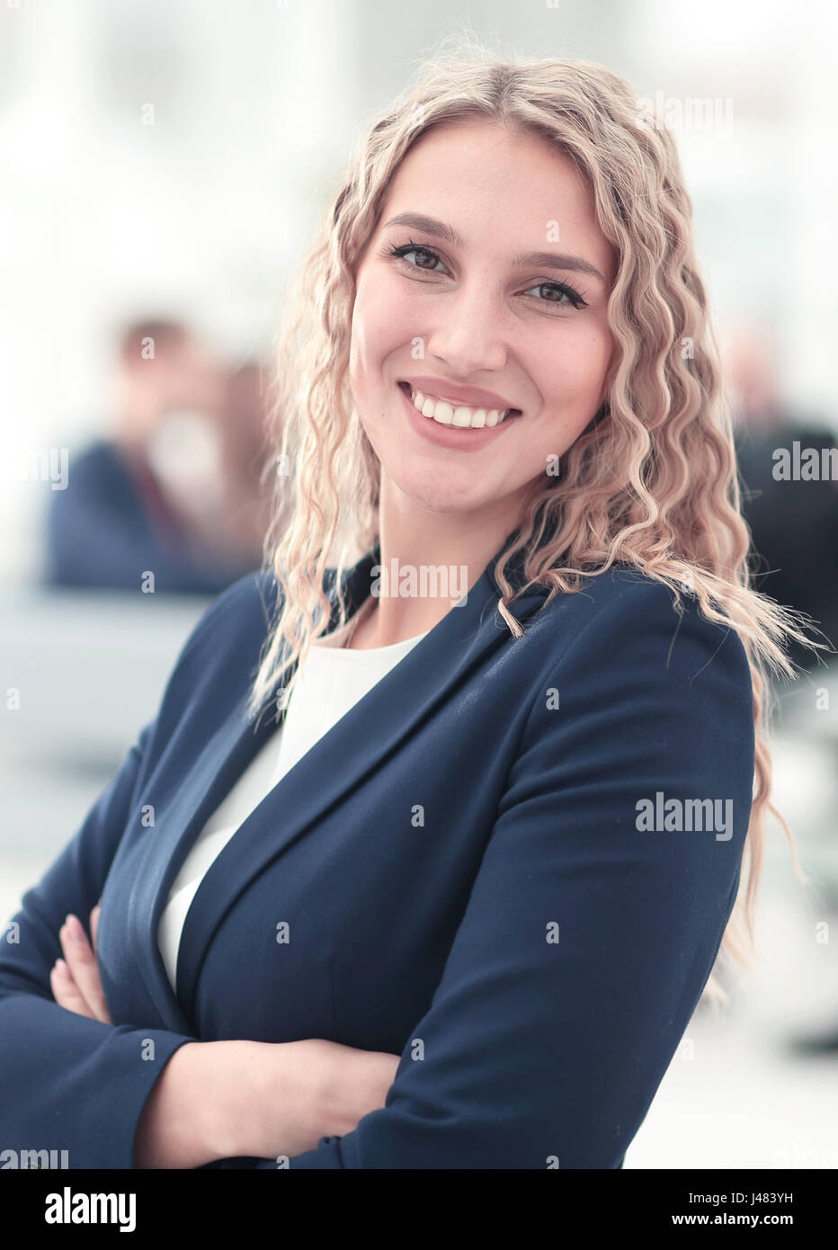 Portrait of happy smiling business woman Stock Photo - Alamy