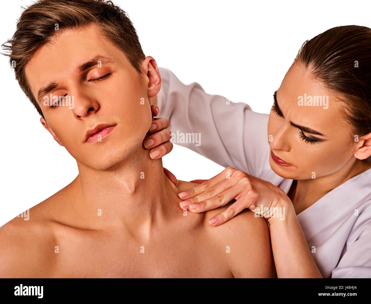 Shoulder and neck massage for man in spa salon Stock Photo - Alamy