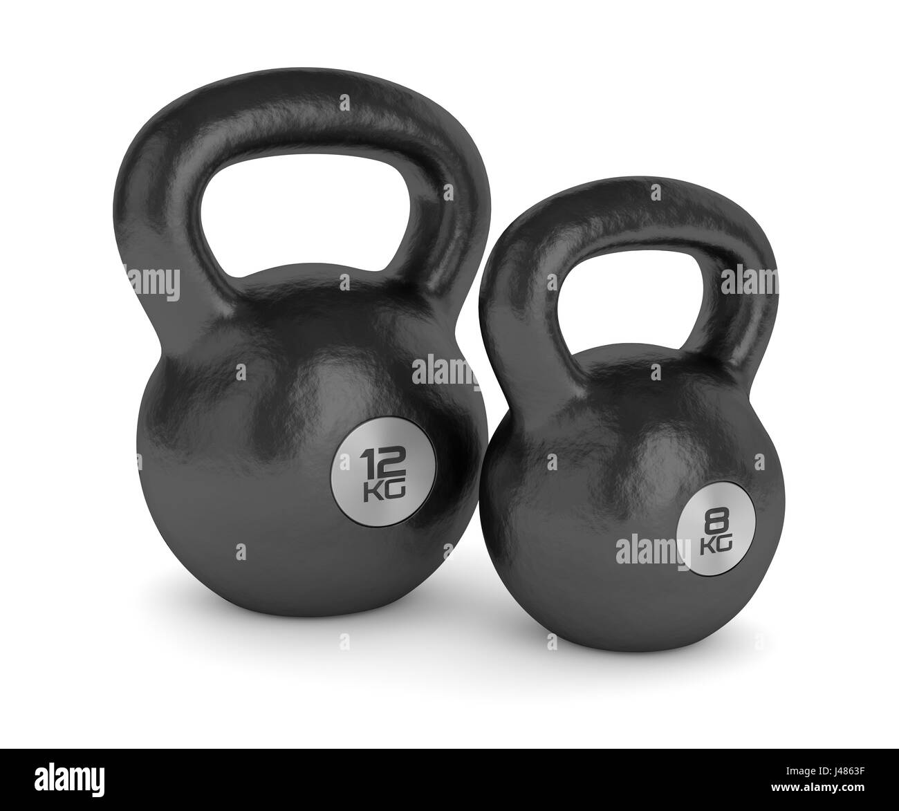 3d render of two kettlebells isolated on white background Stock Photo ...