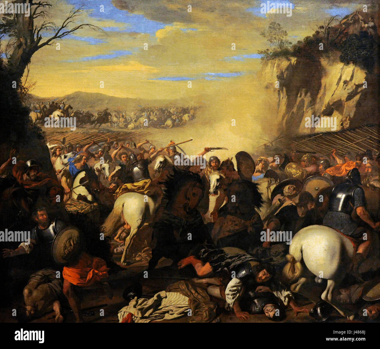 Aniello Falcone (1607-1656). Baroque italian painter. Battle against amaleks and jews, 1640-45. National Museum of Capodimonte. Naples. Italy.