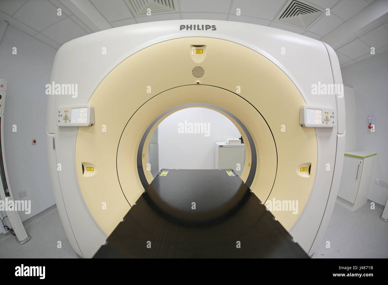 An MRI scanner in a brand new NHS hospital extension in the UK Stock Photo