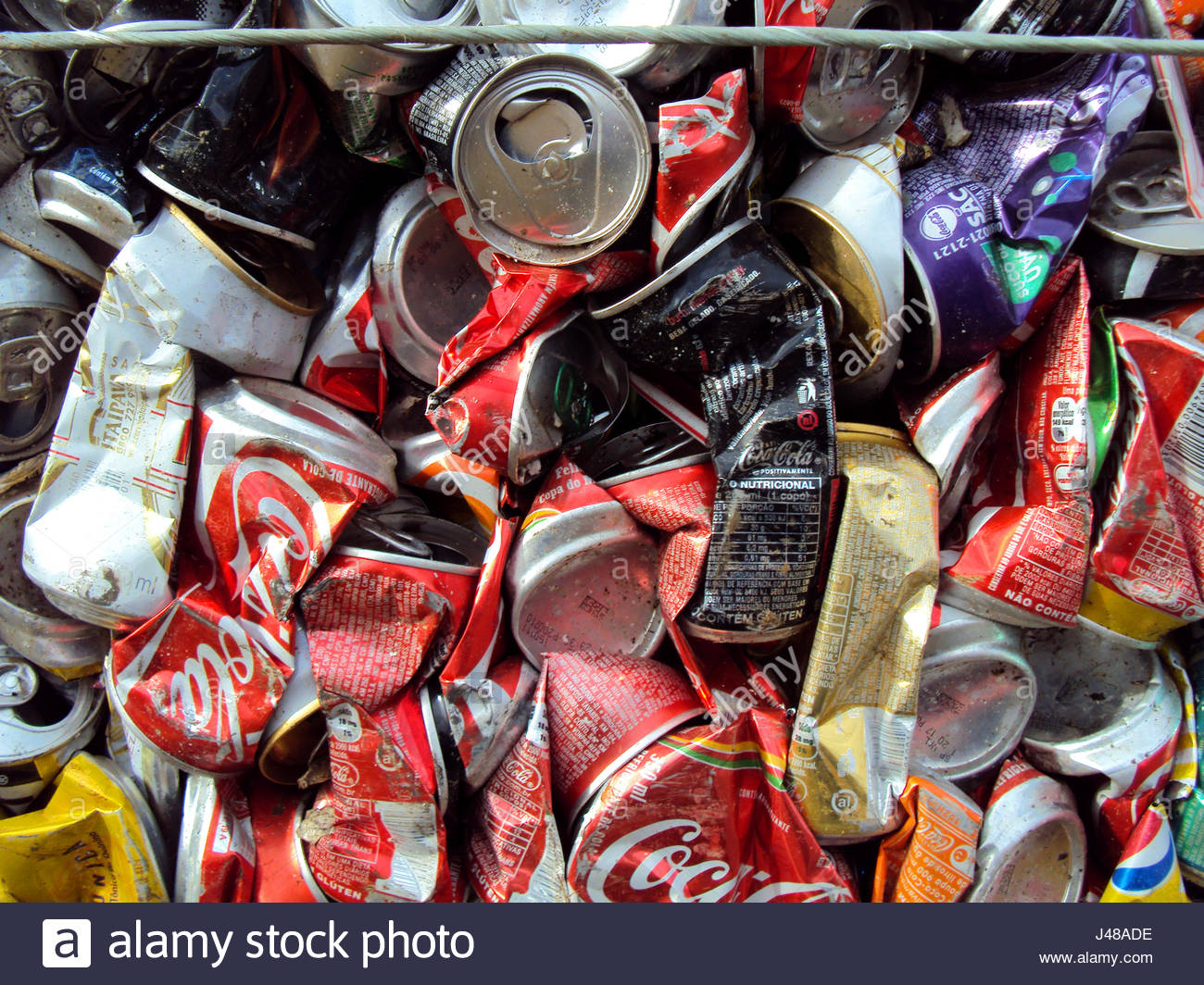 Recycling Aluminum Soda Cans Stock Photos & Recycling Aluminum Soda
