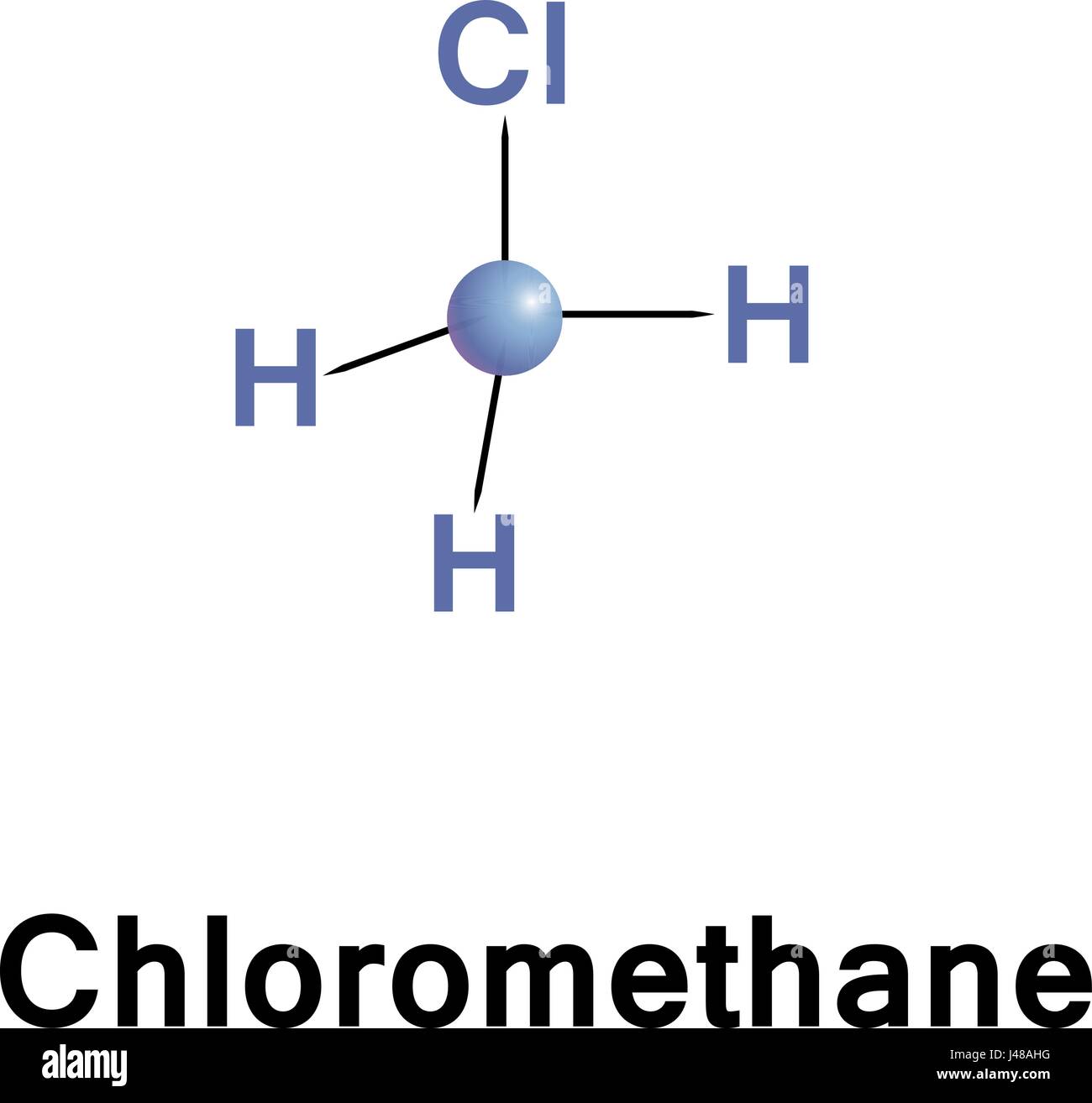 Chloromethane, also called methyl chloride, Refrigerant 40, R40 or HCC 40, is a chemical compound of the group of organic compounds called haloalkanes Stock Vector
