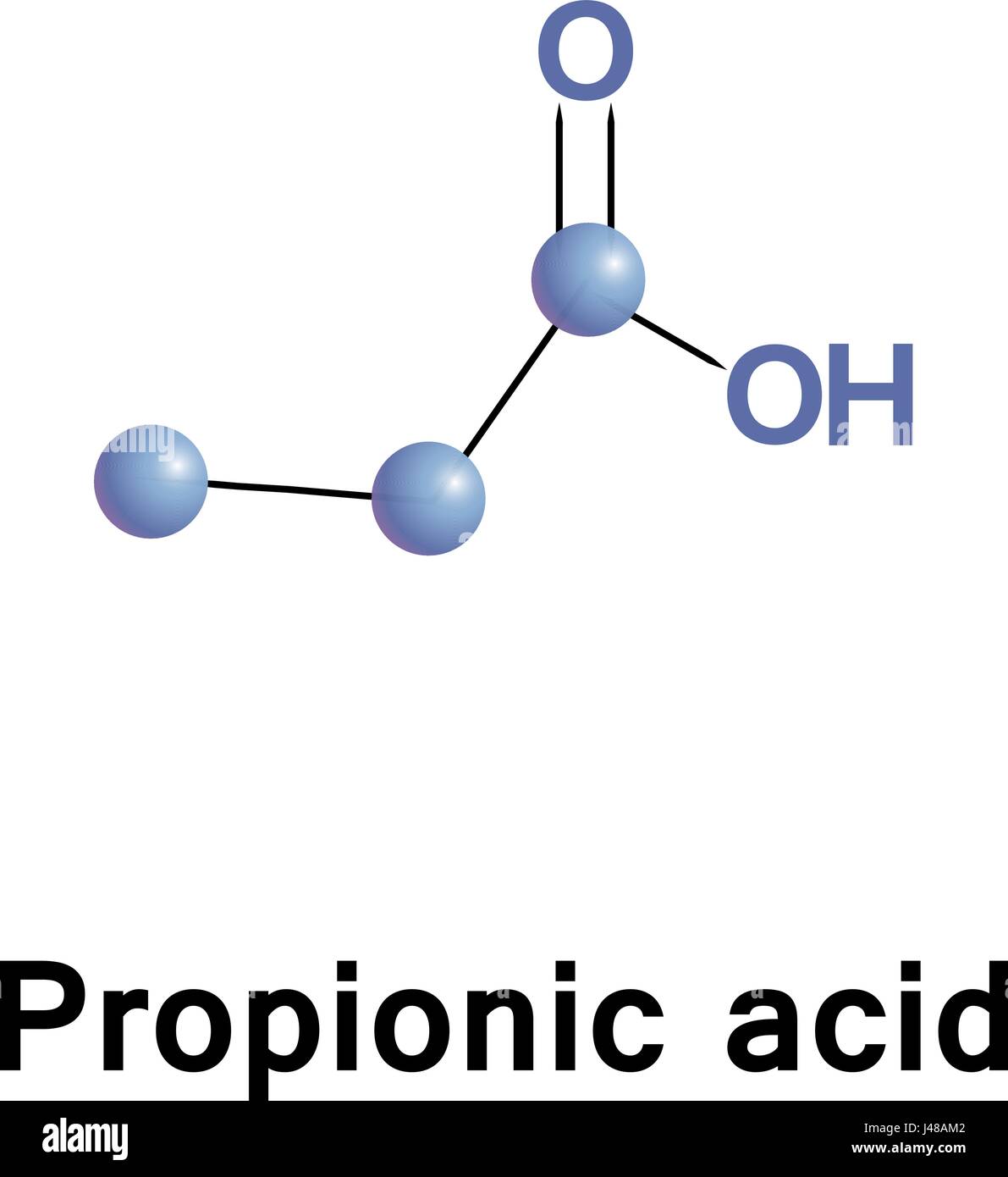 Propionic Or Propanoic Acid Is A Naturally Occurring Carboxylic Acid With Chemical Formula Ch3ch2cooh It Is A Clear Liquid With A Pungent And Unpleas Stock Vector Image Art Alamy