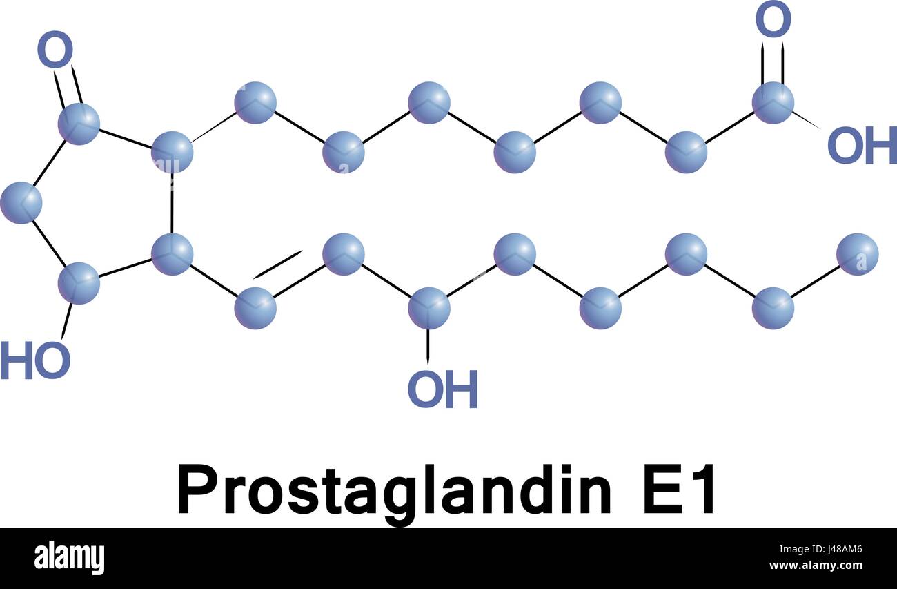 Prostaglandin E1, also known as alprostadil, is a prostaglandin which is used as a medication. In babies with congenital heart defects it is used by i Stock Vector