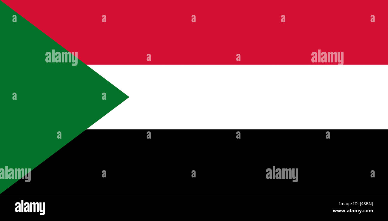 Illustration of the national flag of Sudan Stock Photo