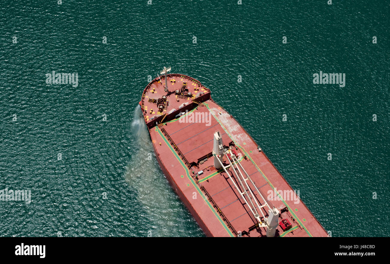Aerial view of a cargo ship at Panama Canal Stock Photo - Alamy