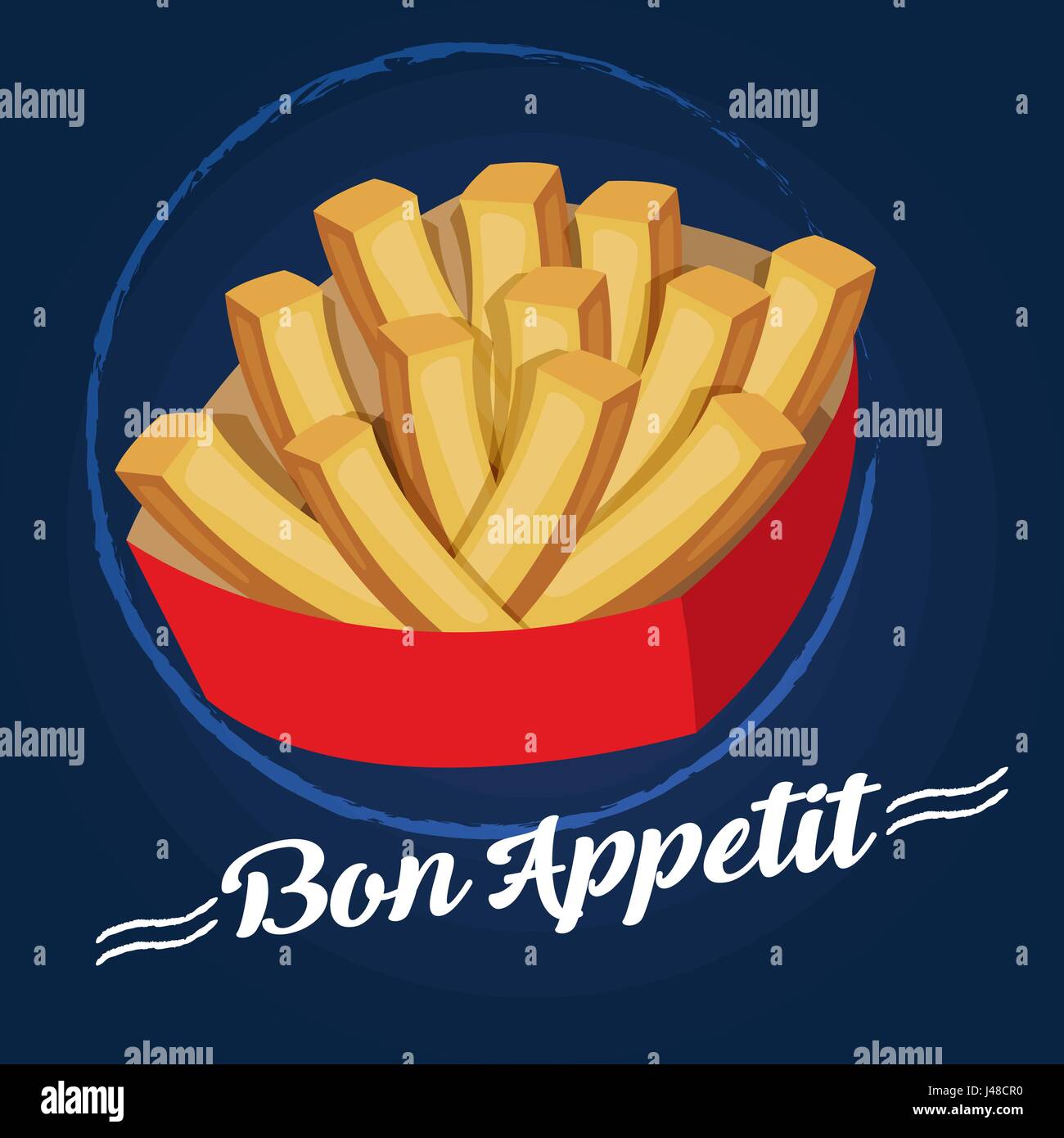 French fries in paper Stock Vector Images - Alamy