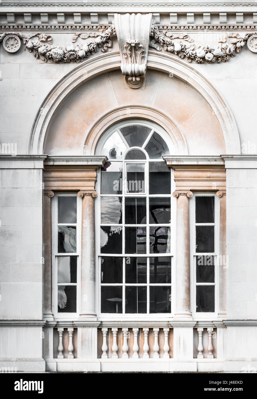 Window in the classical style on Senate House at the university of Cambridge, England, Britain. Stock Photo