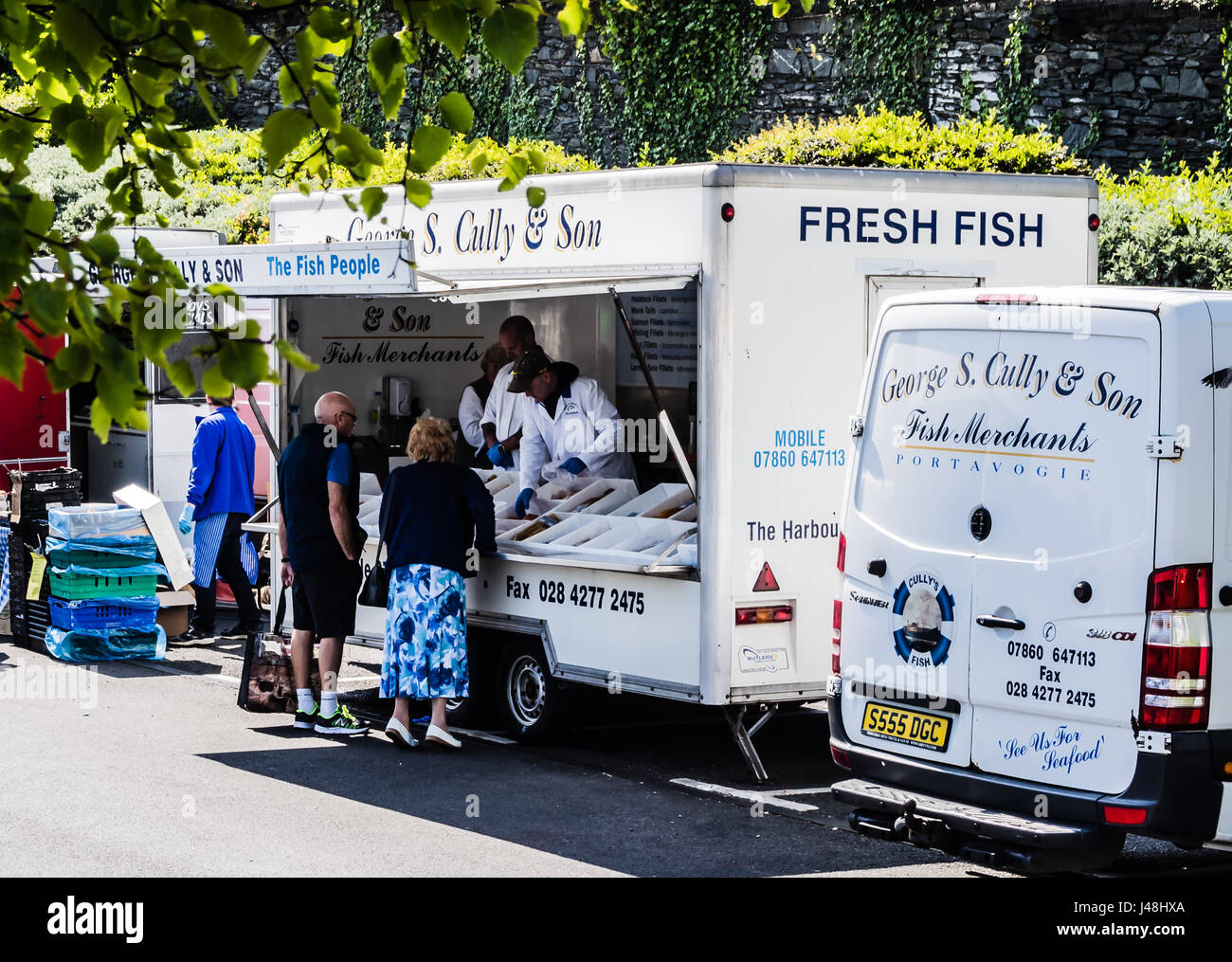 Fresh Fish Van at Bangor Market Stock Photo - Alamy