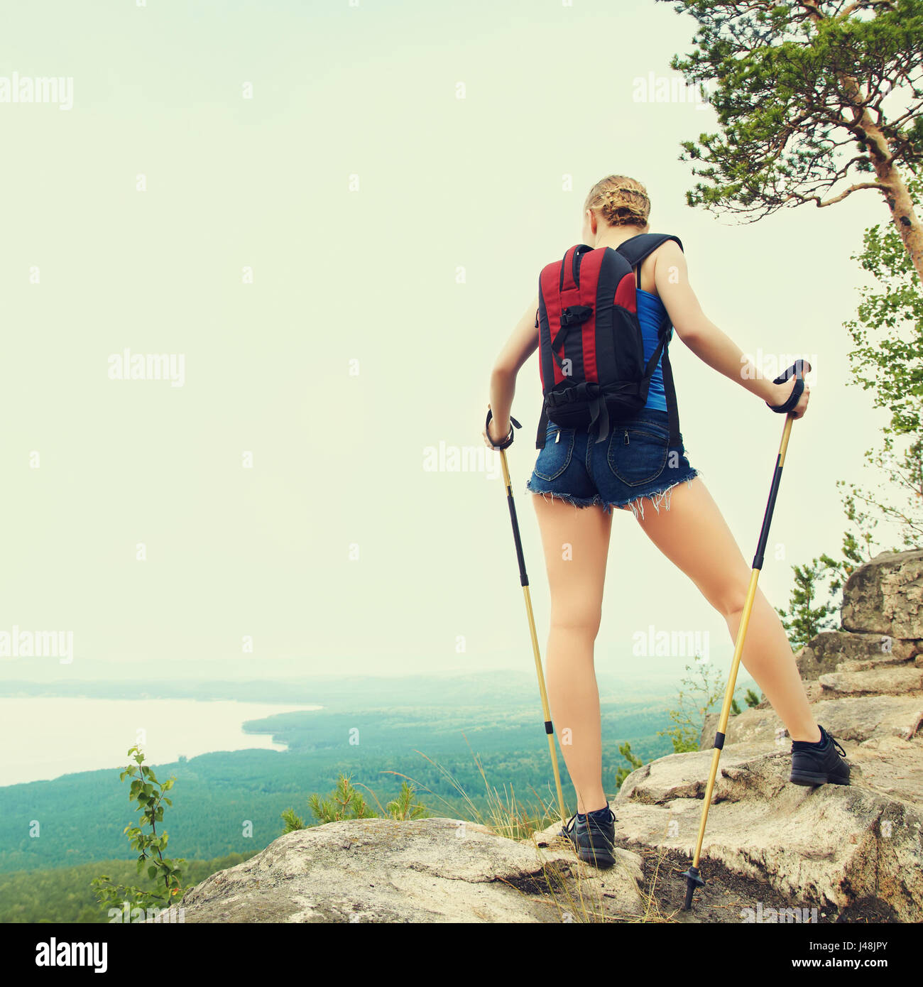Hiking summer woman hi-res stock photography and images - Alamy