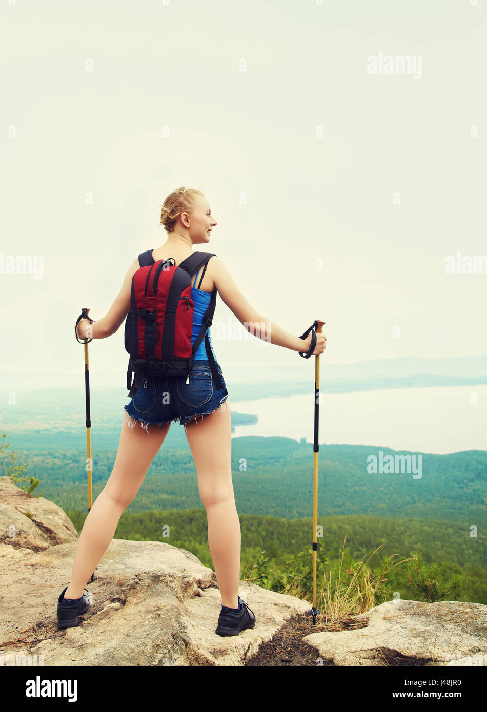 Active beautiful woman hiking in hi-res stock photography and images ...