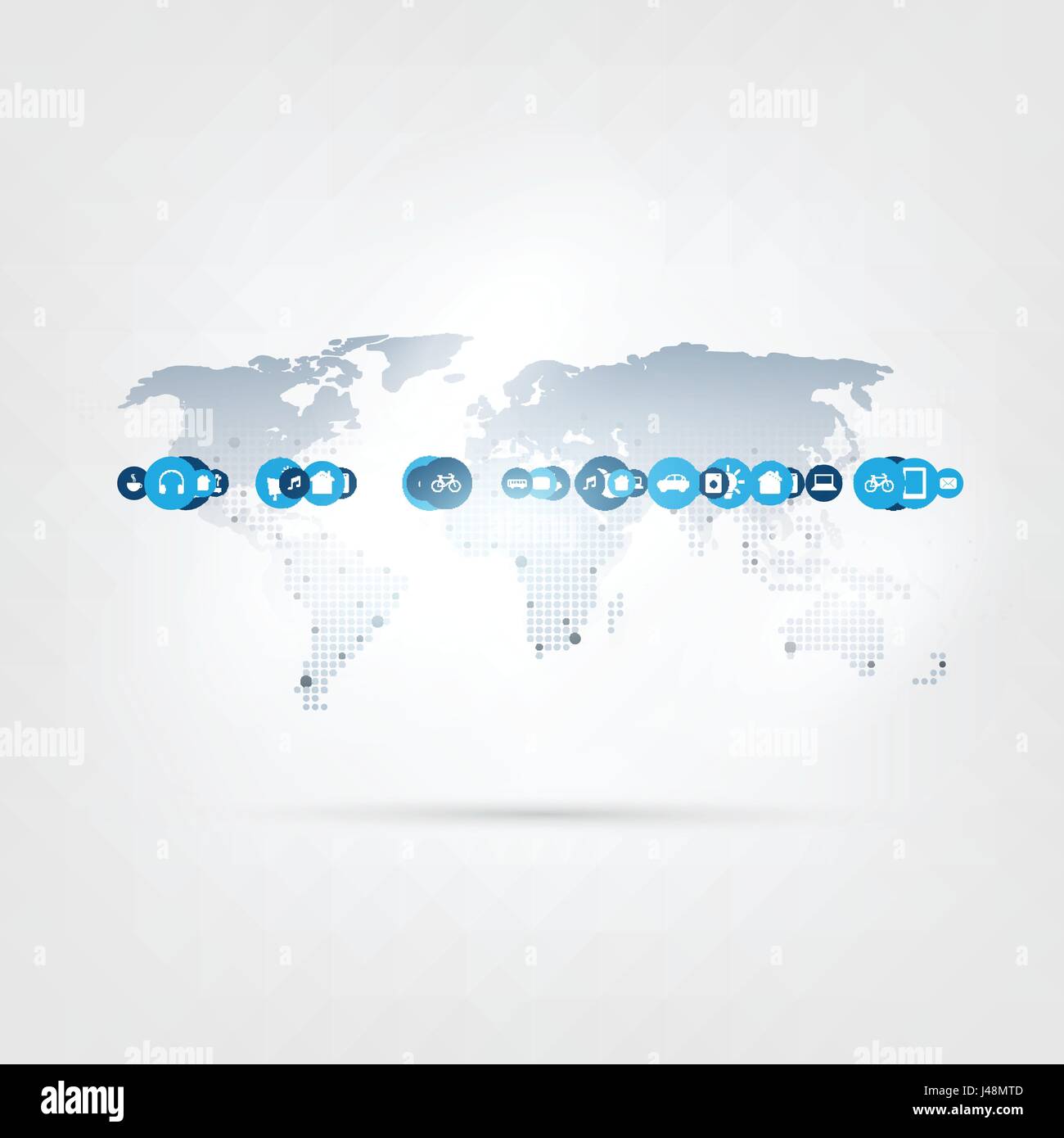 Internet of Things, Cloud Computing Design Concept with Icons - Digital ...