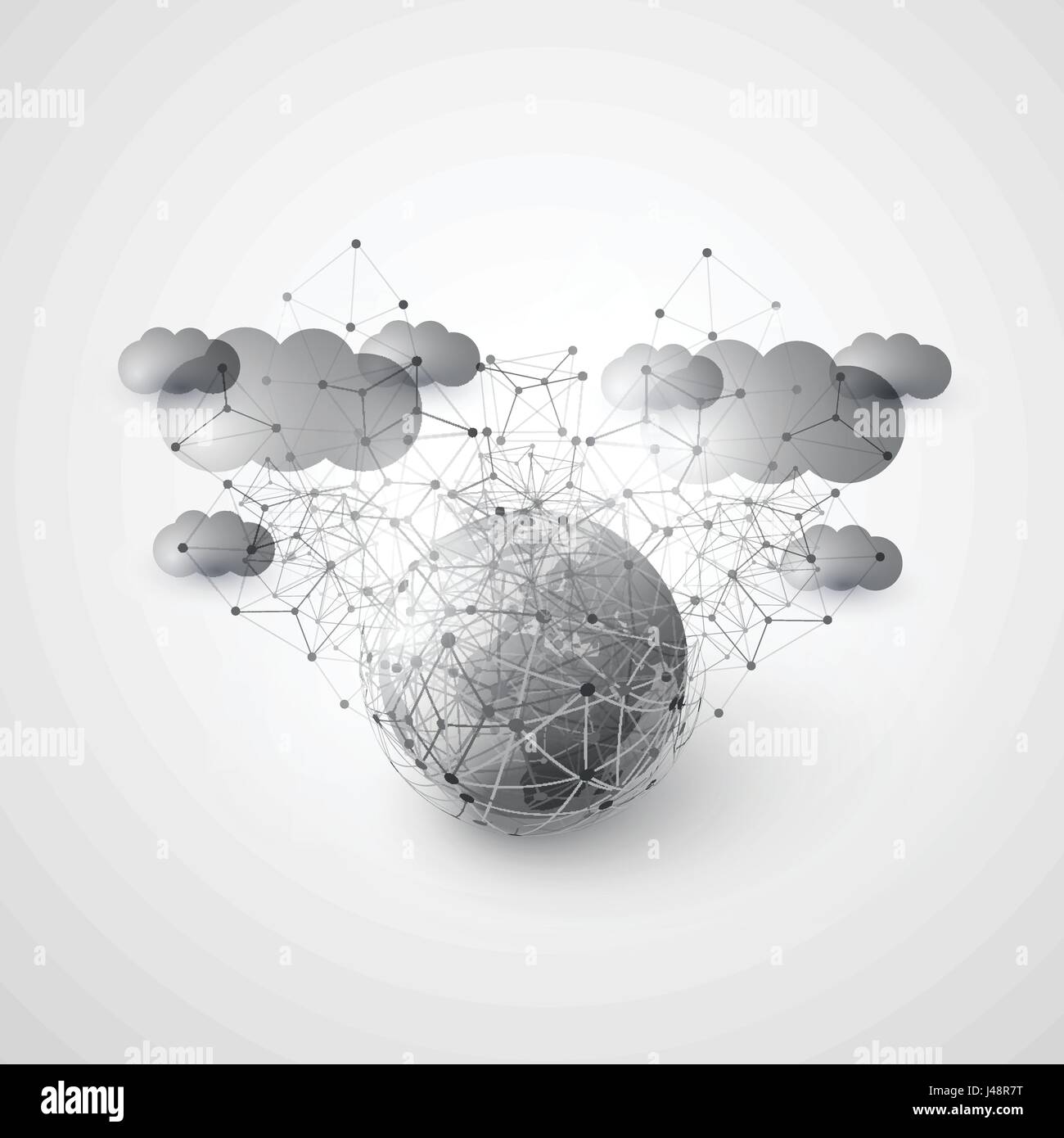 Abstract Cloud Computing and Global Network Connections Concept Design ...