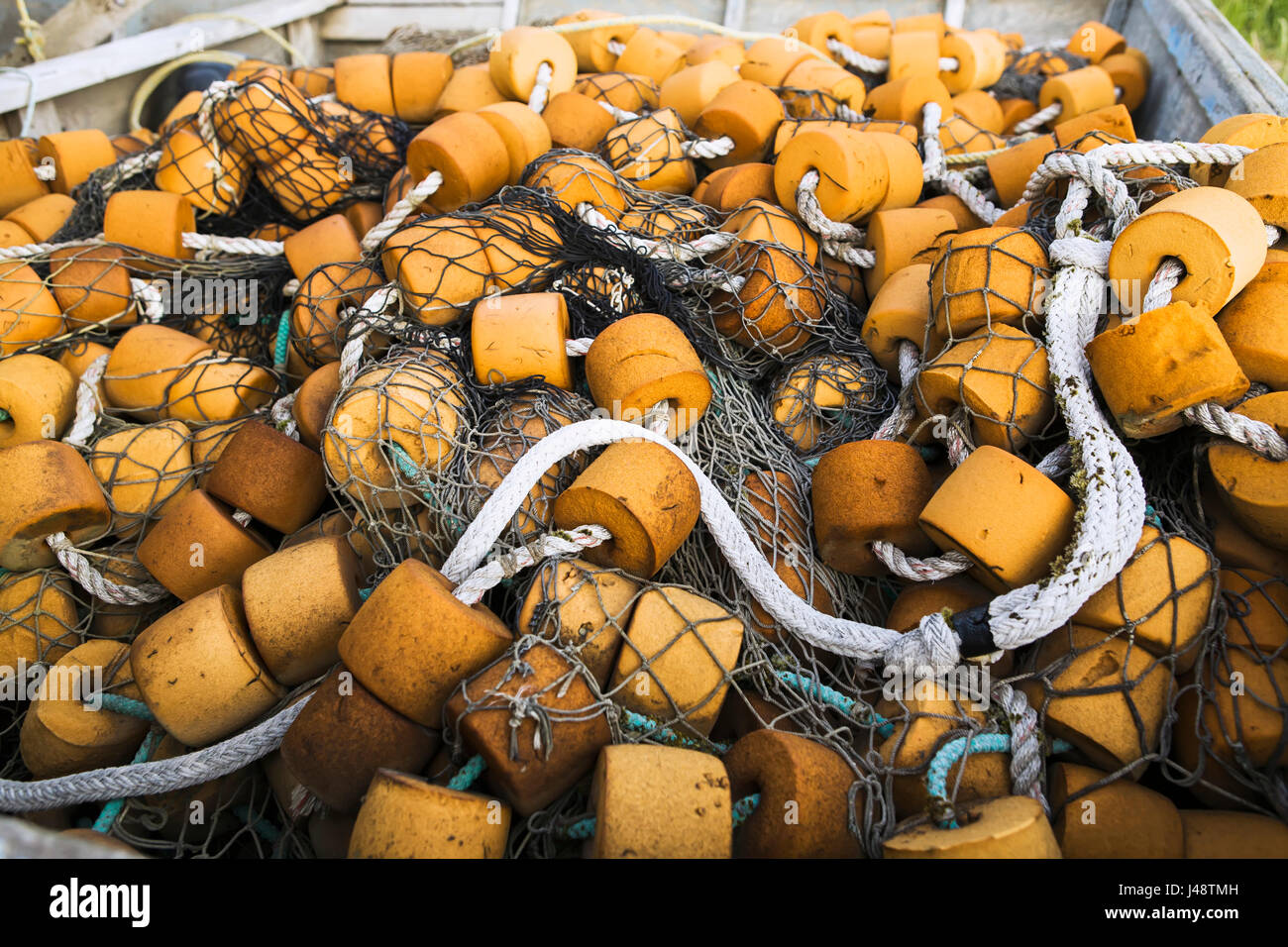 A Retired Commercial Salmon Fishing Seine Sits In A Dingy Net To The King Cove Harbour, King